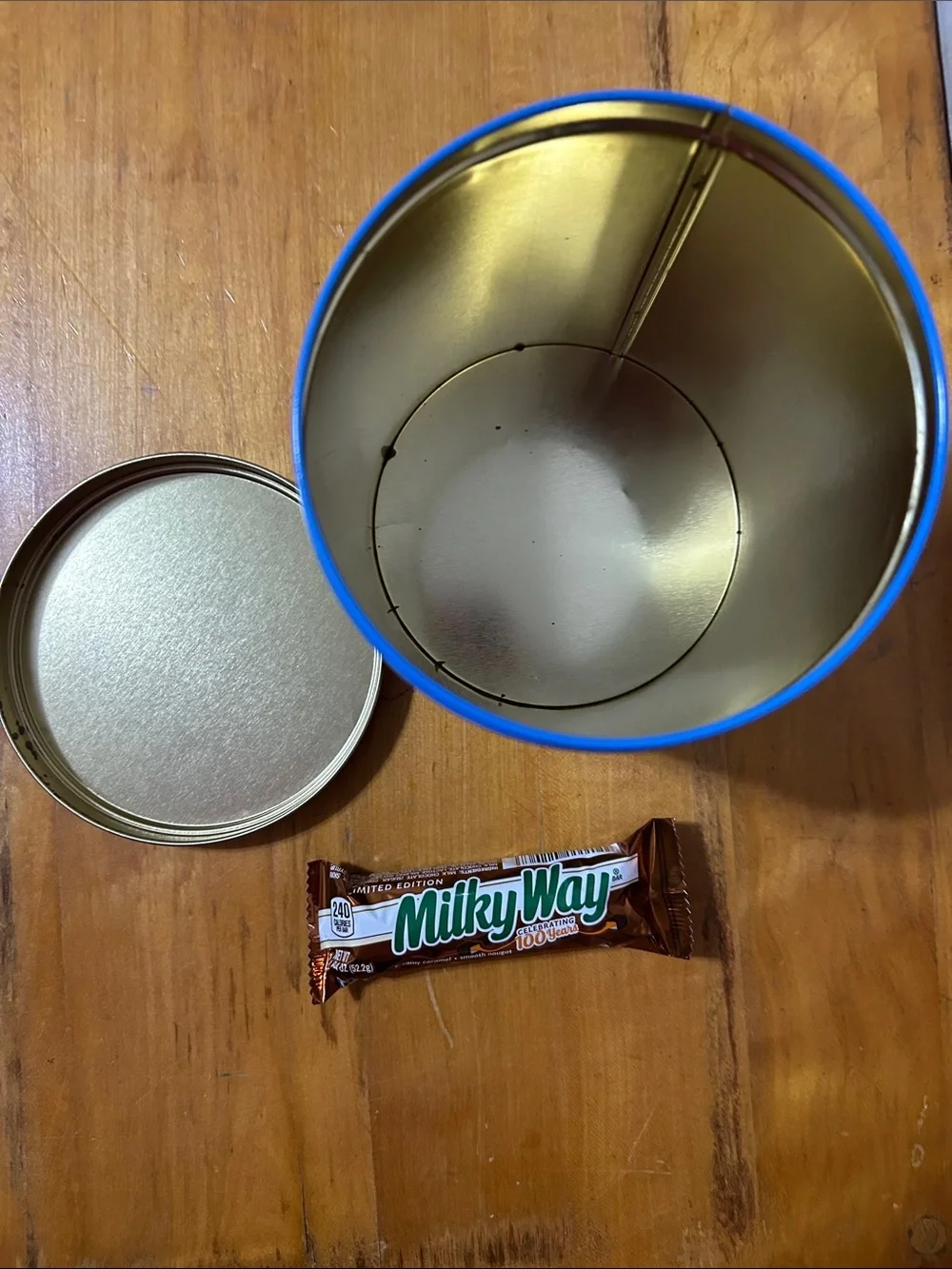 VINTAGE Milkyway Carousel Candy Tin - Blue Decorative Tin. Candy Bar Included!